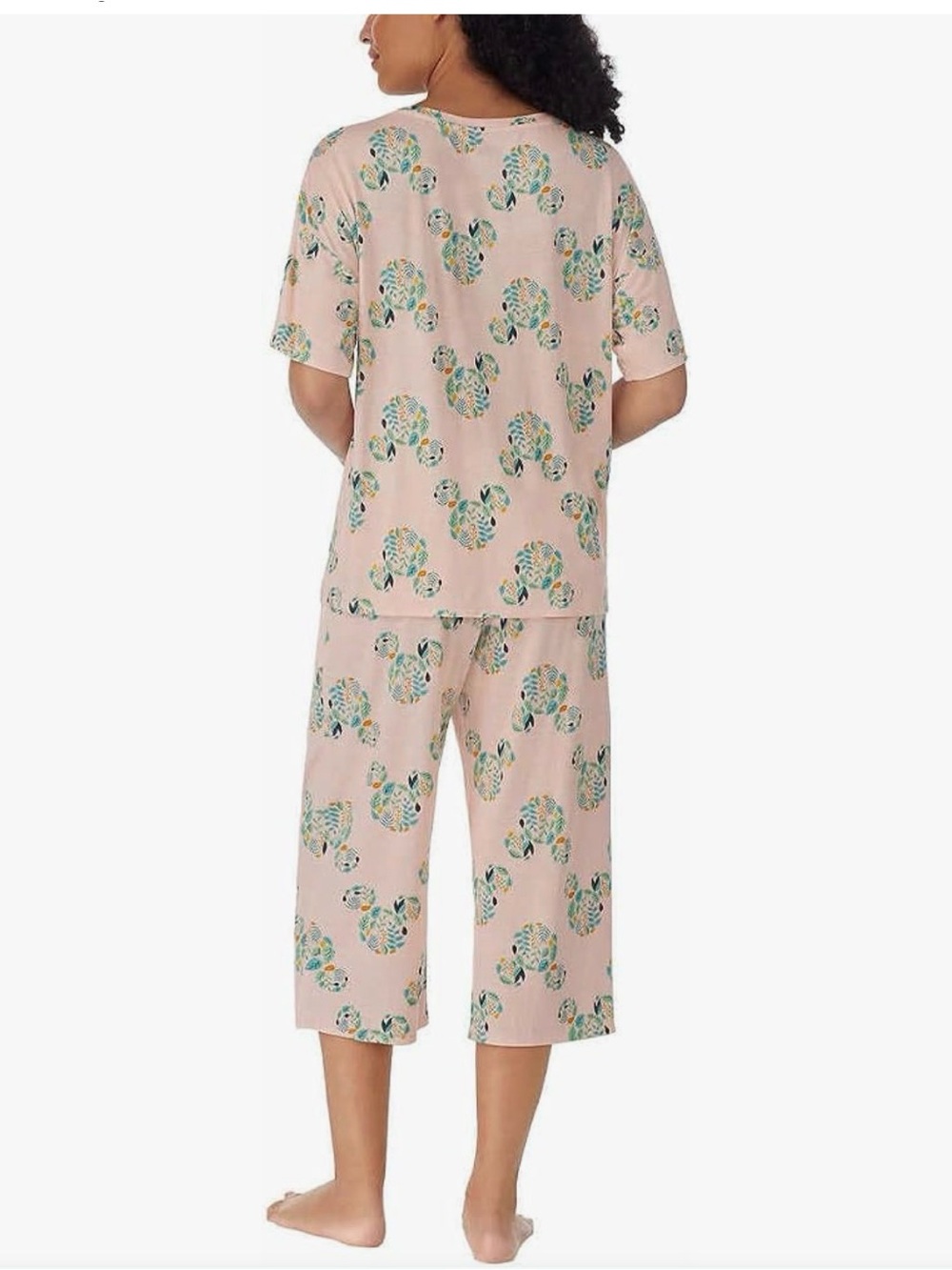 Disney 2 Piece Capri Pajama Set Mickey Mouse Pink Size M ( would fit L) - Picture 4 of 14